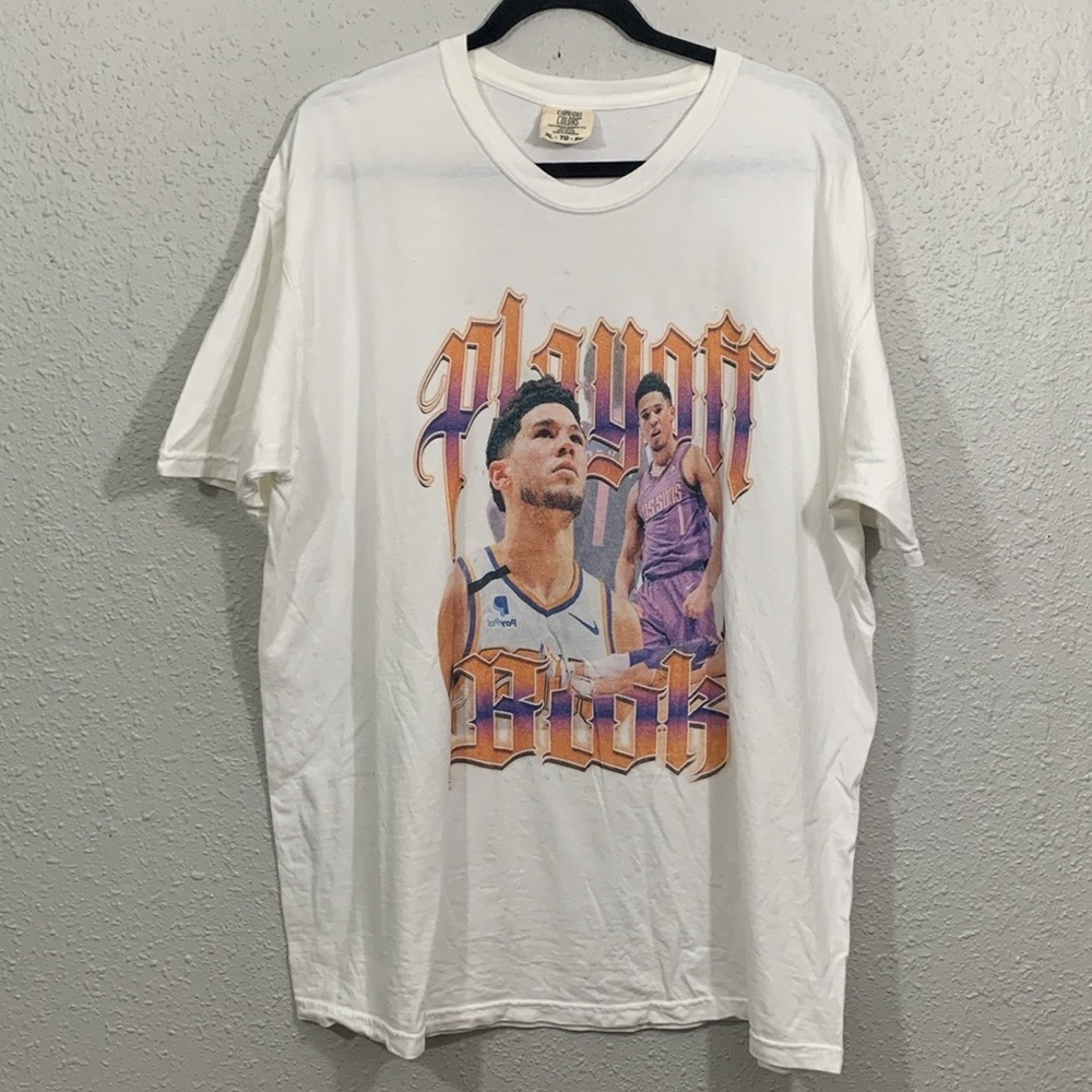 Comfort Colors Devin Booker Phoenix Suns Playoff Book Screen Print‎ Tee size XL